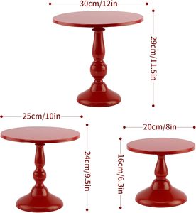 Ensemble de 3 supports à gâteaux dorés en métal porte-gâteau rond décoration de plateau de service pour mariage célébration fête anniversaire bébé douche - Product Image 1