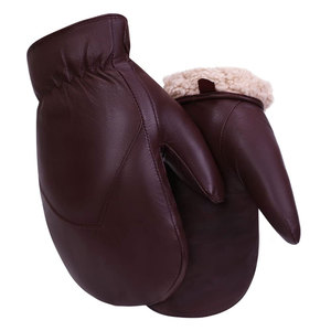 Winter Ready Leather Mittens with Windproof and Waterproof Properties Ideal for Hunting Camping and <b>Snowmobiling</b> - Product Image 3