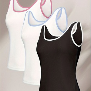 Lot de 3 débardeurs de sport et yoga personnalisables pour femmes, respirants, écologiques, de haute qualité, en tissu tissé décontracté - Product Image 5