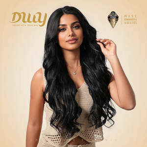 CLEARANCE SALE! Asher C-DWY 28 Inches Long Curly Glueless Synthetic <b>Wig</b> for Women Black with Transparent Lace Front Side Part - Product Image 4