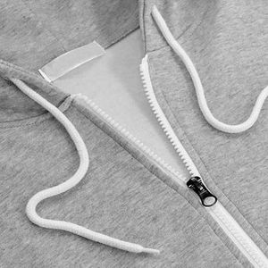 Sweat-shirts à capuche pour femmes en polaire à fermeture éclair de couleur gris chiné, manches longues, respirants, grande taille, imperméables pour l'hiver - Product Image 4