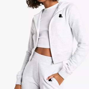 Vintage Acid Wash vente en gros 2 en 1 poids lourd hiver sweat à capuche zippé pour les femmes 100% coton - Product Image 4