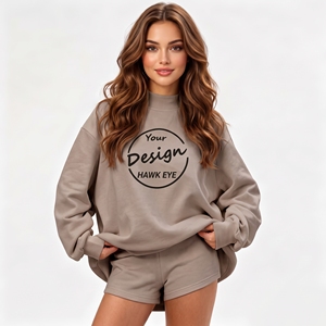 Custom Mockneck Cotton HeavyWeight <b>Jumper</b> Embroidered Soft Fleece Turtlenecks Crewneck Oversize Mock Neck Sweatshirt - Product Image 1