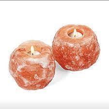 Portavelas de sal natural con sal Rosa natural del Himalaya - Product Image 2