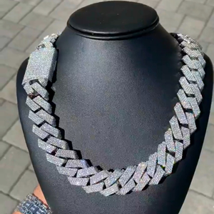 Trendy 925 Sterling Silver Customized Iced Out Diamond New Fashion 22 mm Chain with White Diamonds Unisex Hip Hop Style Chain - Product Image 6