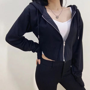 เสื้อฮู้ดแบบซิปมีซิปสำหรับผู้หญิงเสื้อสเวตเชิ้ตมีฮู้ดสำหรับใส่ไปยิมแบบลำลอง - Product Image 5