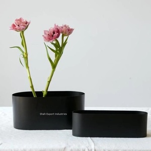 Nuevo florero decorativo de Metal en forma de barco en Color negro para el hogar evento Fiesta Decoración de mesa florero - Product Image 1