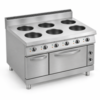 Cuisinière ronde commerciale à 4 ou 6 brûleurs avec armoire, en acier inoxydable, sur pied, à gaz, pour restaurant et restauration