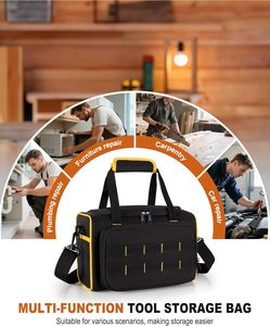 Bolsa de Herramientas Portátil, Organizador con Correa de Hombro Ajustable, Múltiples Bolsillos, Resistente al Agua, de Alta Capacidad, OEM - Product Image 6