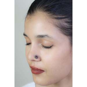 925 Silver Nosepin with Nazakat Sitara Ruby Body Jewelry with Opal and Stainless Steel/<b>Wire</b> 14K <b>Titanium</b> Piercing Jewelry - Product Image 3