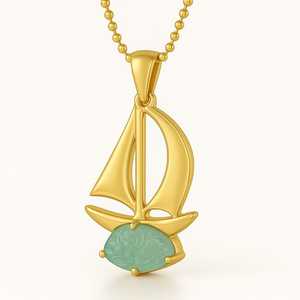 Pendentif artisanal personnalisé en or jaune massif 14 carats (4,8 g) avec émeraude plaquée rhodium, serti clos, tendance, unisexe, cadeau de mariage - Product Image 3