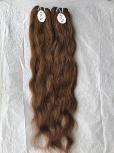 Venta al por mayor 20 ''mechones ondulados templo indio extensiones vírgenes 11A cutícula alineada solo donante suave crudo indio proveedor Color #5 - Product Image 4