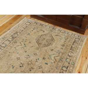 3,7x12,5 ft Vintage Turkish Rug, Runner Rug, <b>Brown</b> <b>Wool</b> Rug - Product Image 4