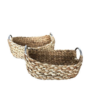 Lot de 2 paniers de rangement en jacinthe d'eau naturelle, faits à la main au Vietnam, modèle Bao Minh D1693, pour usage domestique – Vente en gros à prix réduit - Product Image 5