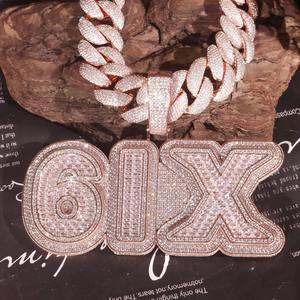 โปรโมชั่นพิเศษ เพชรโมอิสซาไนต์ VVS ชุบทองคำชมพู เงินแท้ 925 ประดับเพชรเต็มตัว จี้ตัวอักษรแบบกำหนดเอง เครื่องประดับฮิปฮอป ราคาถูก - Product Image 2