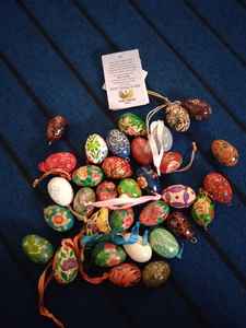 Bolas de papel maché de pintadas a mano, adornos de Navidad decorativos, precio al por mayor, ecológicos - Product Image 3