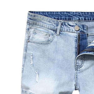 Pantalones cortos de mezclilla informales para hombre de alta calidad 2025 algodón transpirable secado rápido cintura elástica logotipo personalizado patrón sólido OEM 100% - Product Image 6