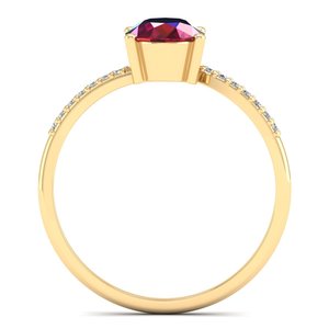 Anillo de Compromiso REYES de Diseño de Lujo, Plata de Ley 925, Corte Ovalado, Gema de Rubí de 1.25 Quilates con Moissanita, Joyería para Mujer - Product Image 4