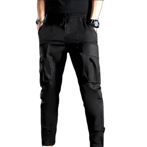 Basic Blue Core Baggy Cargo <b>Jeans</b> Waterproof 100% Cotton <b>Elastic</b> <b>Waist</b> Lightweight Men's Summer Casual - Product Image 1