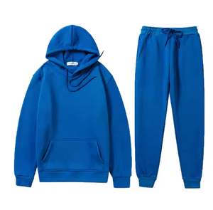 Ensemble de sweat-shirt à capuche décontracté en deux pièces pour homme et femme, couleur unie, tricoté en polaire, séchage rapide, automne-hiver - Product Image 3