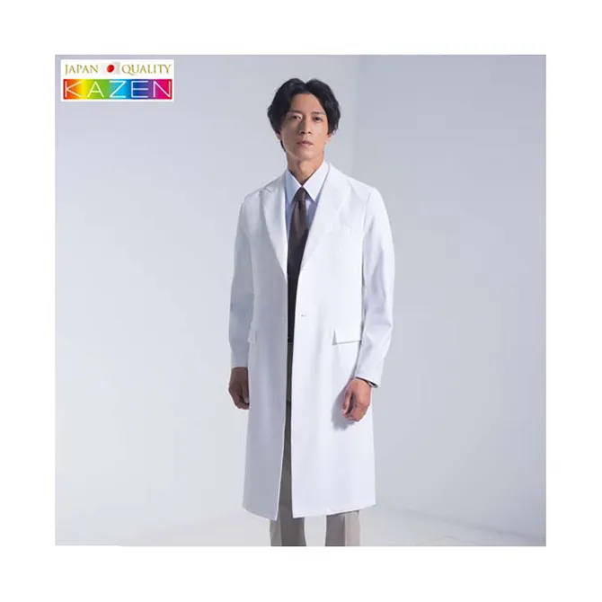 उच्च गुणवत्ता अच्छी तरह से डिज़ाइन किया गया KZN 209 पुरुषों का डॉक्टर लैब कोट सफेद