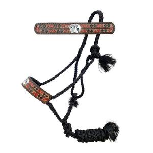 Têtière en cuir à double couture avec motif floral, licol de cheval western, collier de tête pour écurie extérieure - Product Image 3