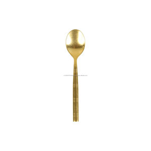 มาใหม่ล่าสุดไม้ไผ่รูปร่าง Handle 18/10 สแตนเลสโมเดิร์นและทนทานGolden 4 ชิ้นFlatwareชุดChicรับประทานอาหารอัพเกรด - Product Image 6