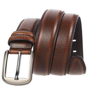 Logo personnalisé Boucle à une broche Ceintures habillées en cuir Vintage Pi pour hommes Matériau en alliage Prix raisonnable OEM de haute qualité - Product Image 1