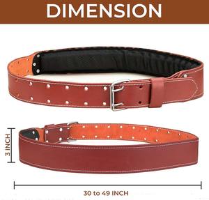 Ceinture à outils en cuir grainé de qualité supérieure, personnalisée, avec rembourrage en mousse, ceinture de travail pour hommes, construction, charpentier, électricien - Product Image 2