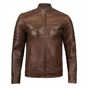 Chaqueta de motociclista de cuero PU transpirable ecológica de alta calidad para hombre Color personalizado a prueba de viento motocicleta temporada de invierno elegante - Product Image 1