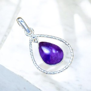 Nuevo Colgante de Plata de Ley 925 con Piedra Preciosa de Amatista Púrpura Natural, Precio de Mayoreo - Product Image 2