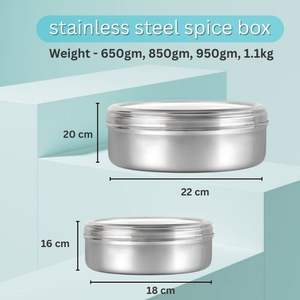 Boîte à épices en acier inoxydable avec couvercle transparent, petite cuillère, boîte à masala pour la cuisine, récipient à épices, prix de gros - Product Image 3