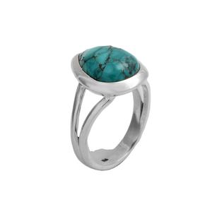 Anillo Vermeil de Eternidad de Plata Esterlina 925 Sólida, Joyería de Moda India Chapada en Rodio, Azul Cielo, Turquesa, para Bodas - Product Image 1