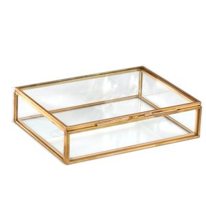 Decorative Custom Sizing Jewelry Storage <b>Box</b> Made From High Quality Glass and Brass for Home and Jewelry Decorative Storage - Product Image 1