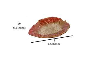 Plateau en céramique de luxe en forme de feuille, plat à bijoux, plat décoratif en porcelaine élégant, plateau de service pour fruits, vert, Ramadan, mariage, unique - Product Image 6