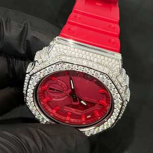 Montre-bracelet en acier inoxydable de haute qualité avec diamants en moissanite VVS, style hip-hop, vente chaude, moissanite glacée, personnalisable pour hommes - Product Image 4