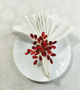 ชุดแหวนผ้าเช็ดปากลูกปัดสีแดง4ชิ้น - Product Image 4