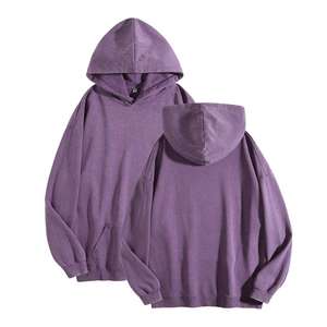 Sweat à capuche en coton délavé surdimensionné pour femme Digitex, design minimaliste, coupe ample avec poche kangourou, poignets côtelés pour l'automne et l'hiver - Product Image 2