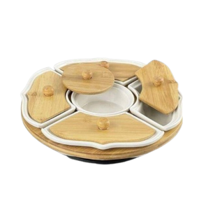 Boîte de rangement multifonctionnelle en bois faite à la main pour la cuisine, les bonbons, les fruits secs, avec couvercles à clipser, design moderne, idéale pour un déménagement - Product Image 1