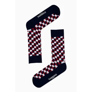 <b>Cube</b> Checkered Pattern Colorful Silk Socks <b>Light</b> Breathable Knitted Design Custom Logo for Daily Use Seasons One Size Fits Boy - Product Image 1