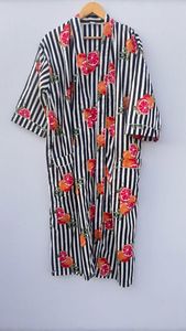 Kimono Floral de Algodón con Estampado de Margarita, Bata de Baño Ligera, Natural, Lavable, Boho, Spa, Suave, Ideal para Dormir - Product Image 6