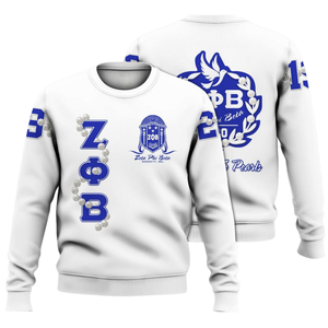 Sudadera con cuello redondo bordada Zeta Phi Beta para mujer, ropa griega azul de la hermandad 1920 - Product Image 3