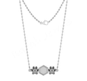 Haute qualité personnalisable hexagone lunette collier réglage pince à la mode patte femmes promesse cadeau blanc réglage collier de montage - Product Image 1