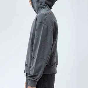 Sweats à capuche surdimensionnés délavés à l'acide personnalisés pour hommes Personnalisez votre propre logo Sweat à capuche délavé pour hommes - Product Image 5
