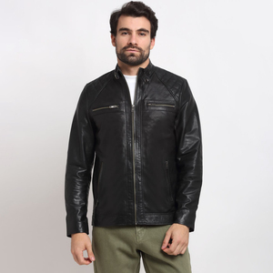 Chaqueta profesional de cuero auténtico de vaca con estilo para hombre, diseño personalizado y bordado, cómoda chaqueta de cuero suave para hombre - Product Image 1