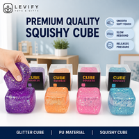 Cube souple scintillant anti-stress à presser, ultra-résistant, à remontée lente, pour apaiser les mains et calmer le bureau
