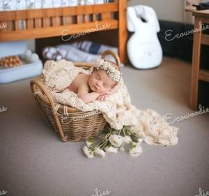 Cesta de mimbre tejida redonda multiusos para recién nacido, cesta tejida para fotografía de recién nacido, accesorios para fotografía de recién nacido - Product Image 2