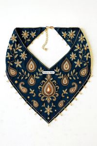 Royal Embroidered Eco-Friendly Fashion <b>Bandana</b> Necklace Handmade for Crepe Scarf for <b>Women</b> - Product Image 2