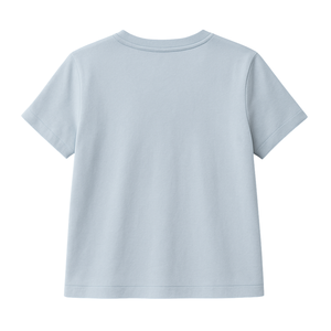 T-shirt pour femme en coton biologique de luxe, bleu ciel, col en V, coupe ample, pré-rétréci, certifié GOTS, doux, respirant, coupe décontractée - Product Image 2