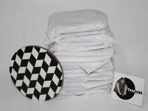 Posavasos de resina Zig Zag Patrón Posavasos de resina con incrustaciones Juego de posavasos de resina Manteles de madera de Tradnary Pvt Ltd - Product Image 5